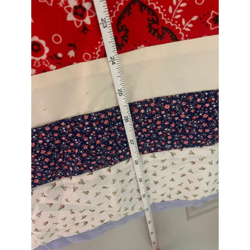 Western Boy Baby Quilt Blue Red‎ White Excellent Patchwork